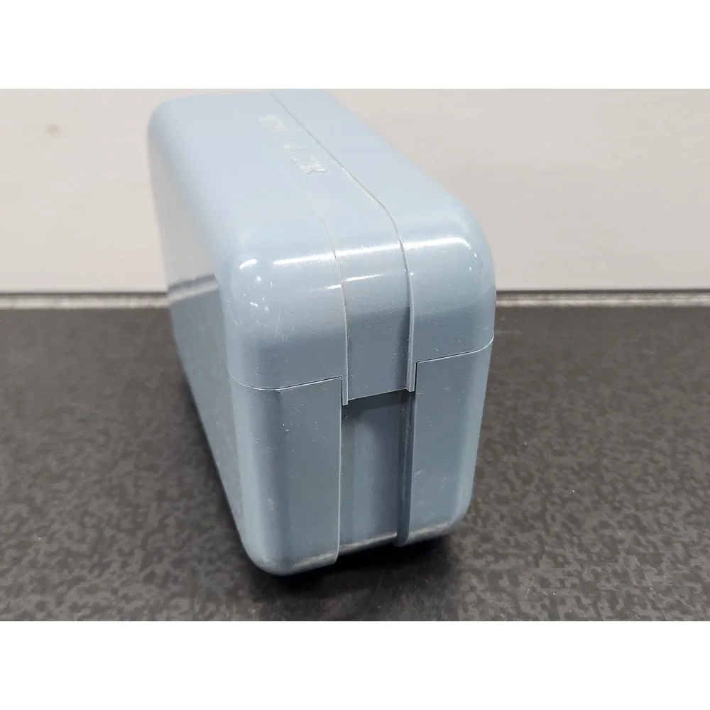 Vintage Estee Lauder Small Makeup Case Pale Light Blue Travel Collectible